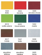 Vzorník standartních barev. Při objednání 12 a více košů nalakujeme do jakéhokoliv odstínu.