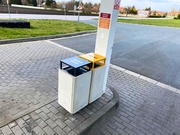Betonový odpadkový koš 4hran bez povrchové úpravy betonu - varianta tříděný odpad